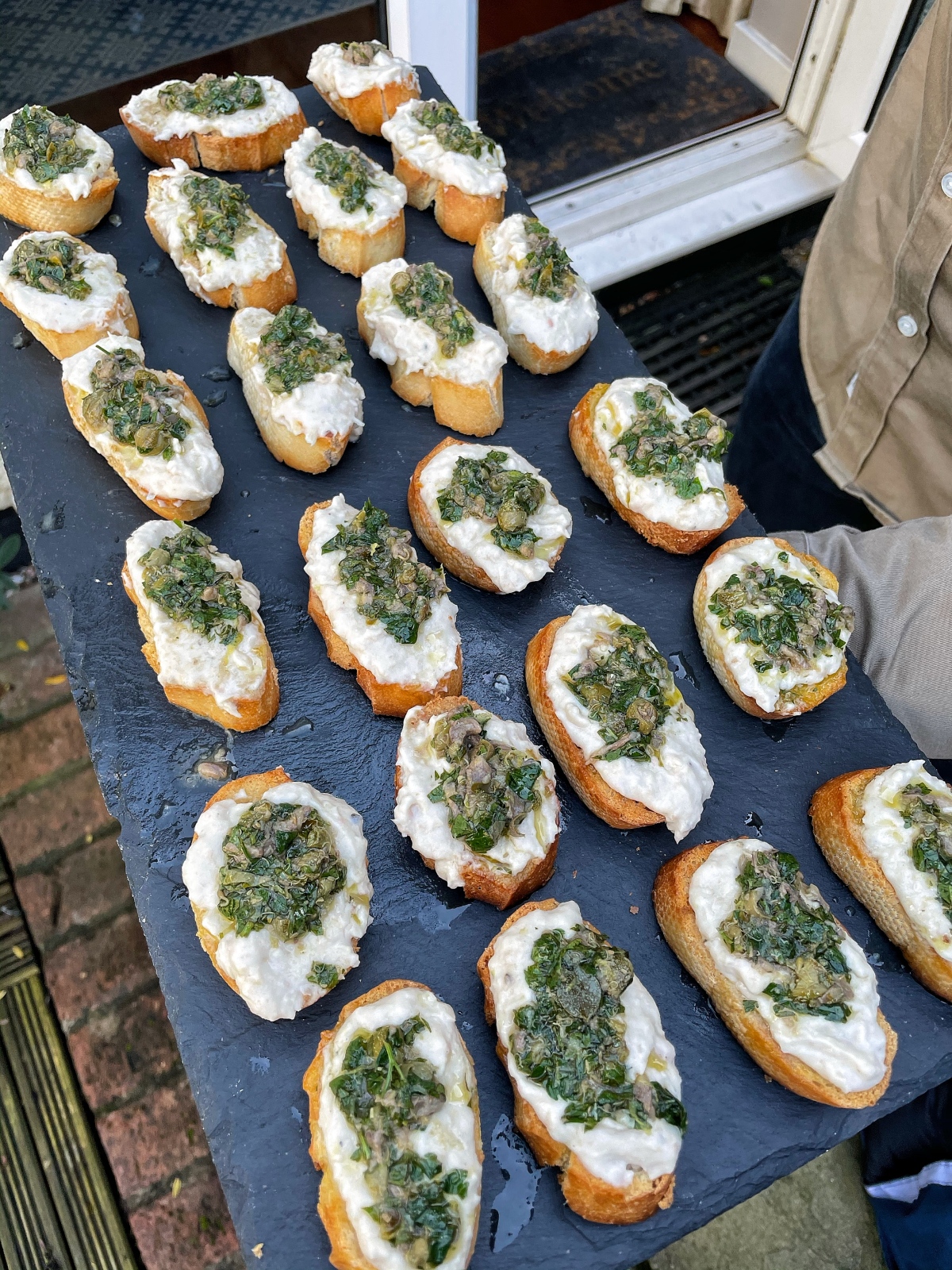 White Bean Crostini’s with an Anchovy Salsa